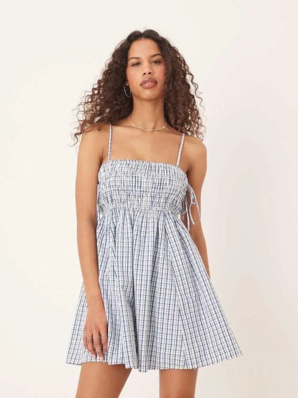 Abercrombie & Fitch Women's Smocked
Babydoll Tie Mini Dress - Picture 7 of 9